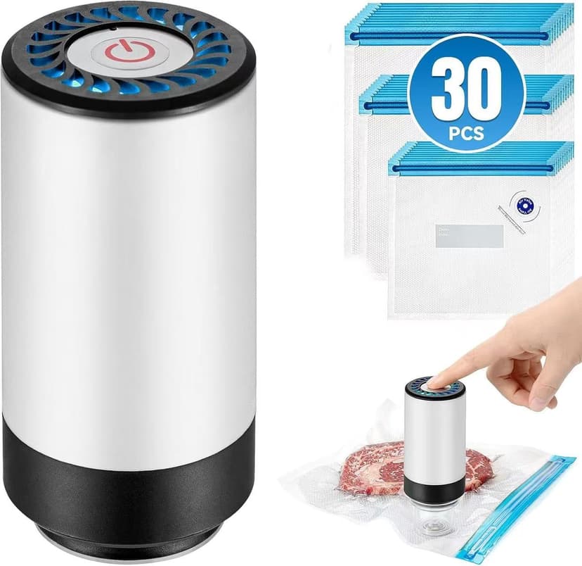 Handheld Vacuum Sealer, 3rd Generation Vacuum Sealer for Food + 30 Sous Vide Bags