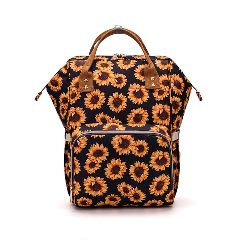 Sunflower Diaper Bag Backpack for Women Waterproof Large Maternity Baby Nappy Bags for Mother