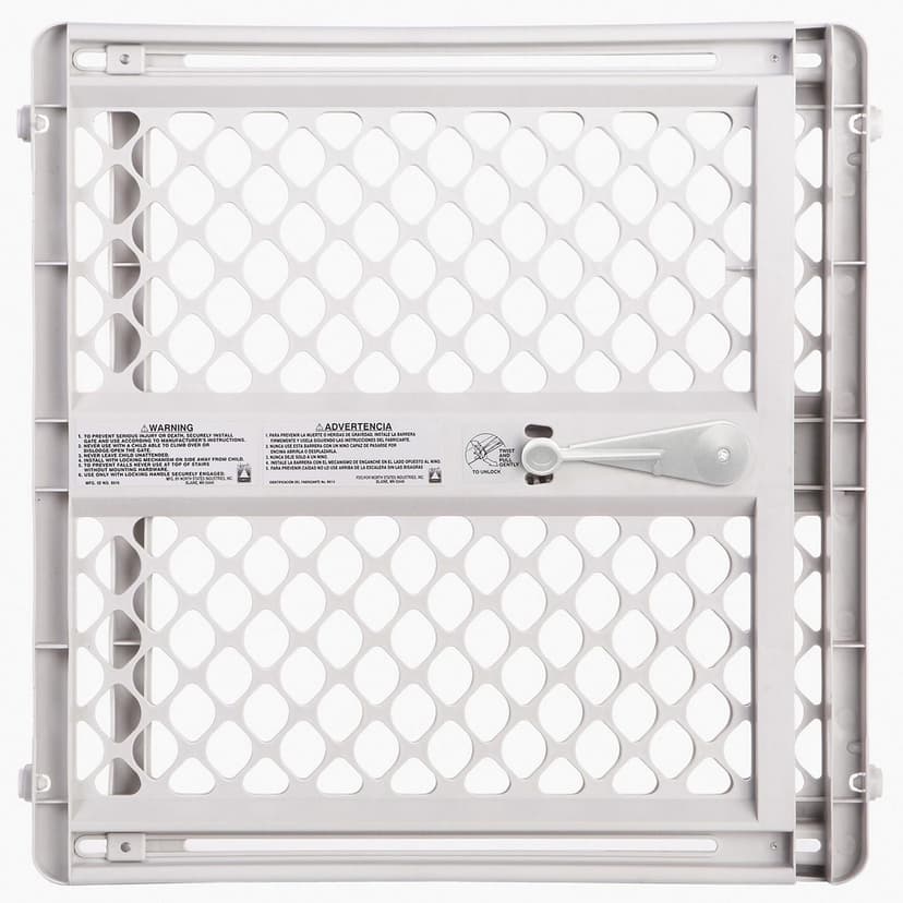 North States Pressure or Hardware-Mount Plastic Supergate Classic Baby or Pet Gate - Light Grey