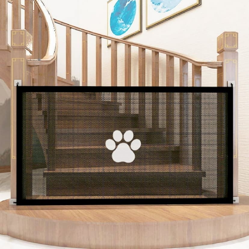 JUNWELL Portable Baby Gate Mesh Gate for Dogs Kids or Pets Mesh Safety Gate for Doorways Stairs Hallways Indoor/Outdoor Use 43”W x 30”H/ 70”W x 30”H