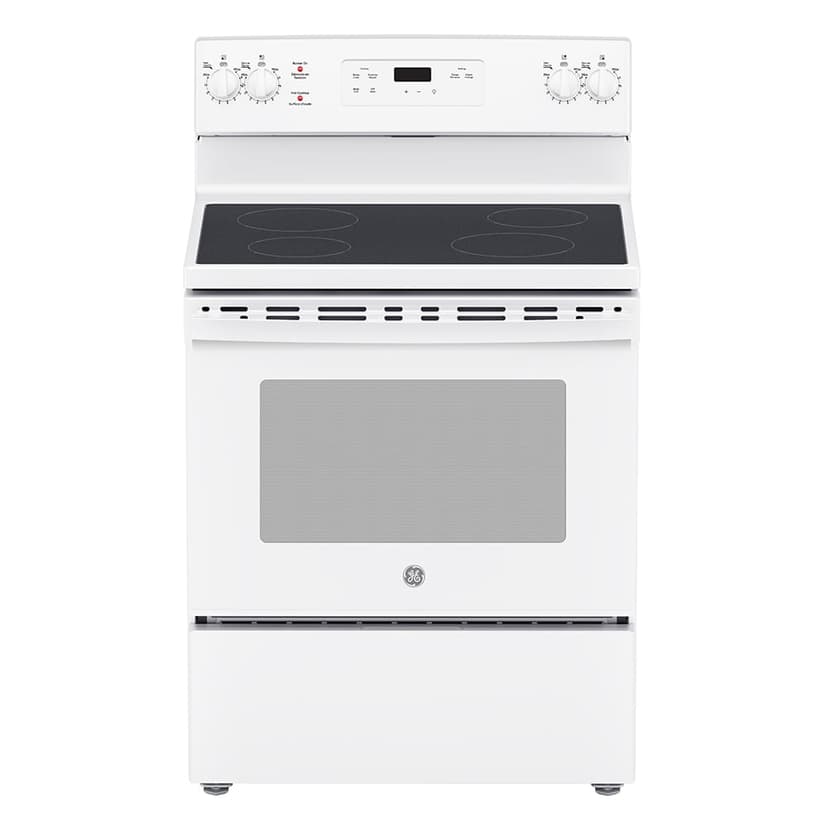 Freestanding Smooth Top Electric Range 30 in White GE - JCBS630DKWW