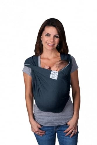 (Medium, Denim) - Baby K'tan Original Baby Wrap Carrier, Infant and Child Sling - Simple Wrap Holder for Babywearing - No Rings or Buckles - Carry Newborn up to 16kg, Denim, Women 10-14 (Medium), Men