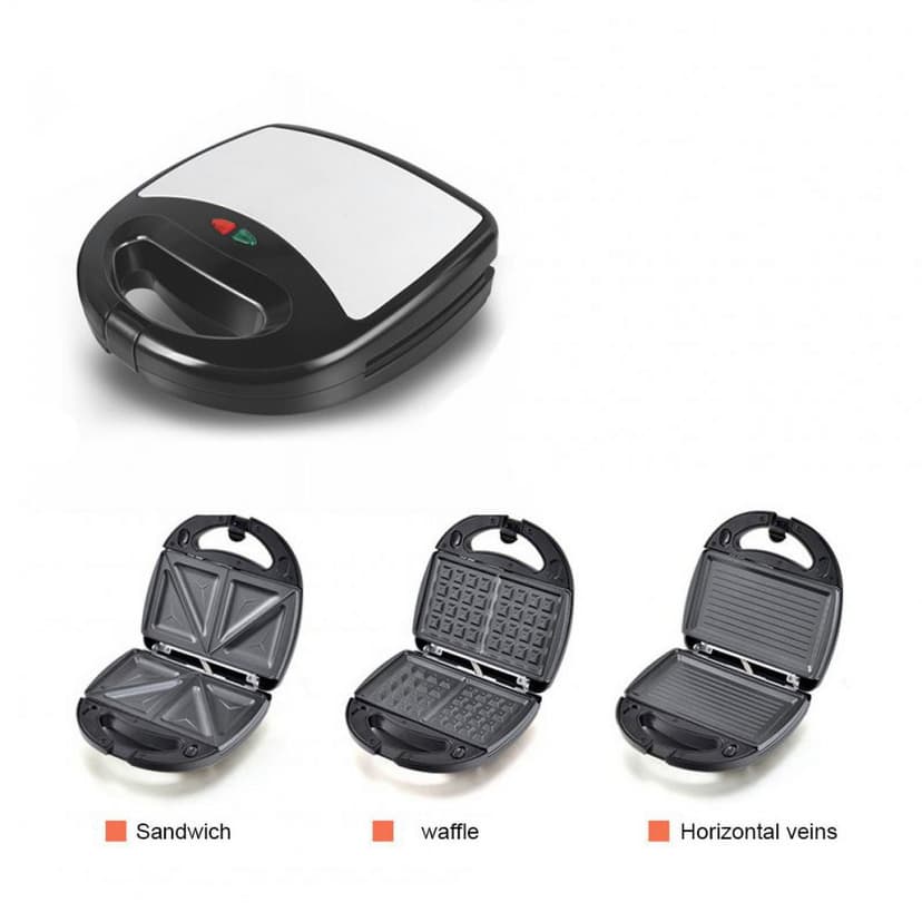3-in-1 Household Waffle Maker Quick Heating Non-stick Coating Sandwich Maker with Removable Plates AU Plug