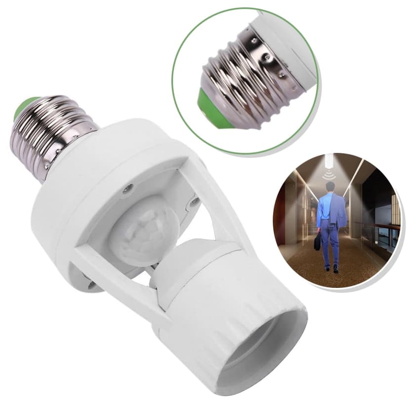 60W 360° Infrared E27 LED Light Bulb Socket Switch Auto On/Off Sensor