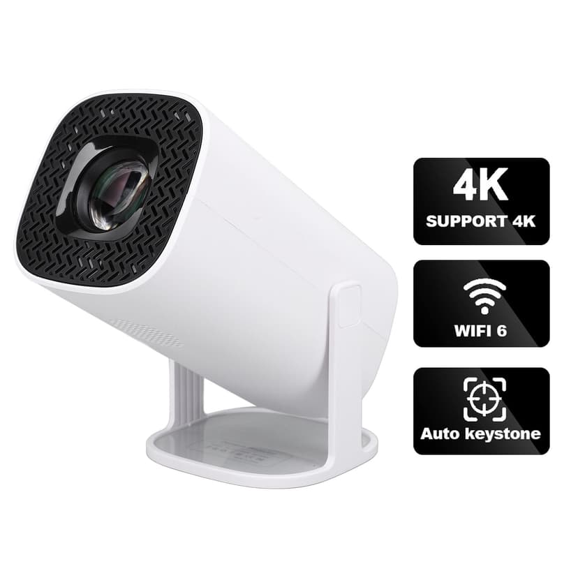 Mini Projector with WiFi and , 1080P FHD 4K Movie Projector with 180 Degree Rotation, Portable Game Projectors Compatible with TV Stick, Smartphone, Laptop