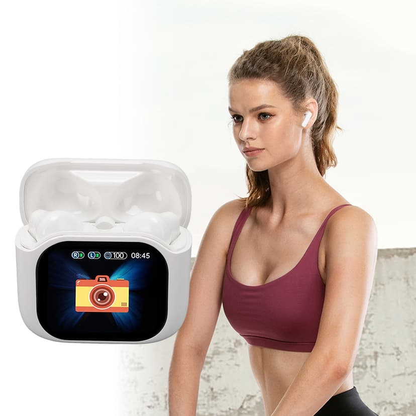 Headphones, Noise Cancelling Touch Color Screen Earphones Earbuds Finding for Smartphone