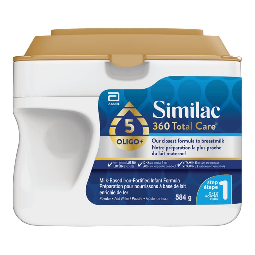 Similac 360 Total Care Step 1, Baby Formula, Infant Formula, blend of 5 oligosaccharides, 0-12 months, 584g Powder