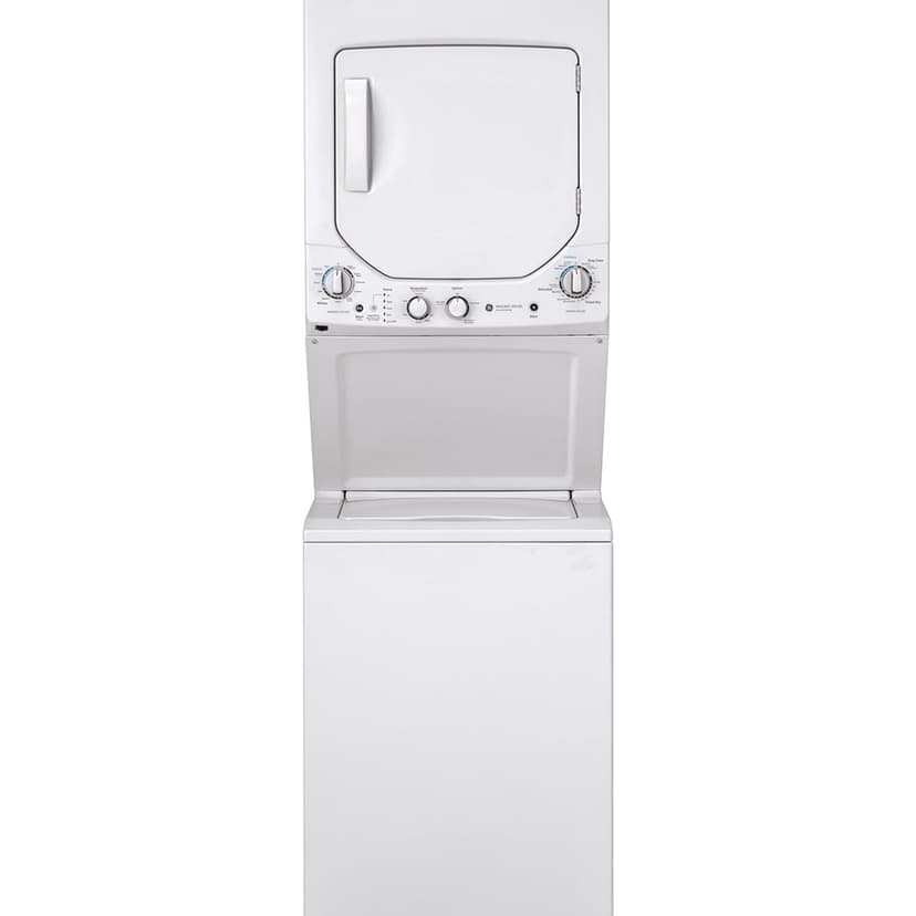 GE 24" Unitized Spacemaker Washer and Electric Dryer White - GUD24ESMMWW