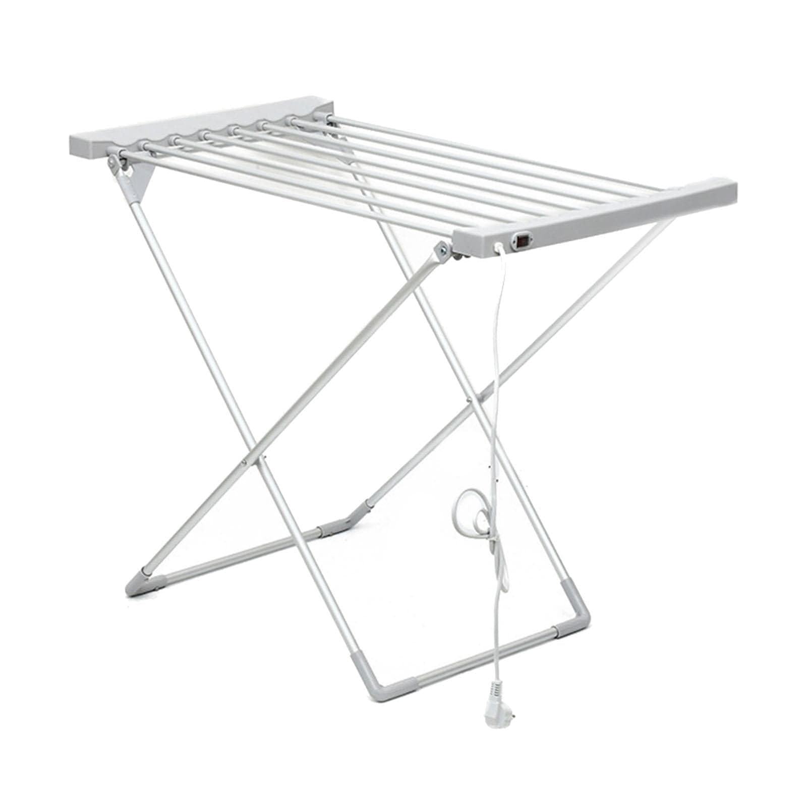 Luzkey Heated Clothes Drying Rack Aluminum Alloy Electric Folding Portable Dryer X Type Structure No Installation Required Suitable for Home Apartment Laundry Room 95cmx50cmx74cm