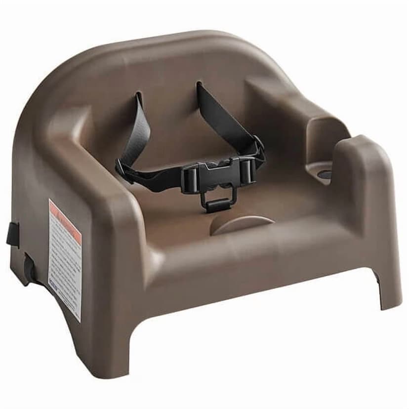 Carlisle 911401 Dual Height Booster Seat w/ Safety Strap & Cup Holder - Polypropylene, Brown