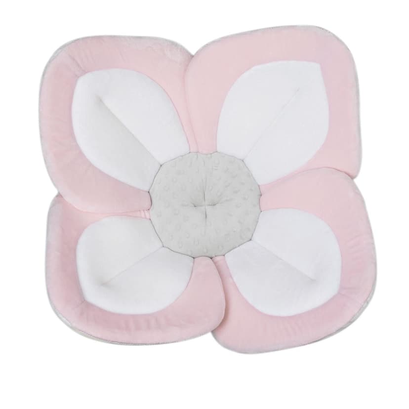 Blooming Bath Lotus Baby Bath Seat - Premium Baby Bathtub, Fits Most Sinks - Newborn to 6 Months - Baby Essentials - Baby Gifts - 33" - Pink/White/Grey