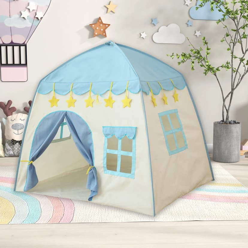 QIPOPIQ Princess Castle Kids Play Tent Large Fairy Playhouse Teepee Tent for Children Birthday Gift for Girls, Fairy Playhouse, Kids Play Tents
