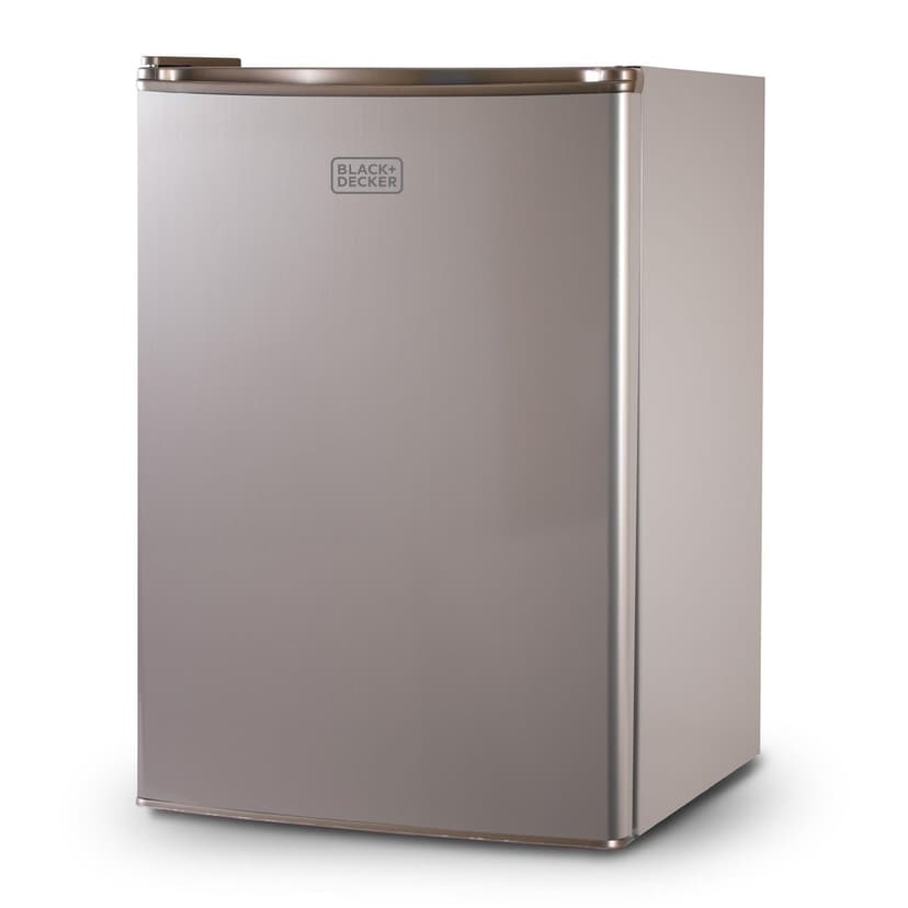 Black + Decker BCRK25V Compact Refrigerator Energy Star Single Door Mini Fridge with Freezer, Cubic Feet, VCM, 2.5 cu.ft, Brushed Metal Finish,Grey