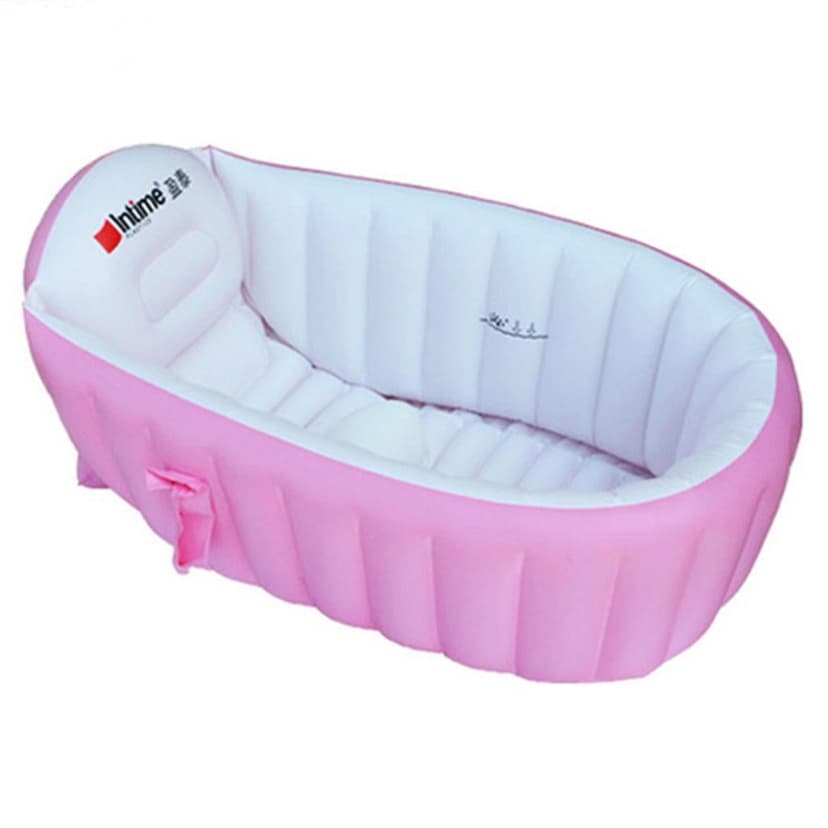 Baby Inflatable Bathtub Children Anti-slippery Swimming Pool Foldable Pink