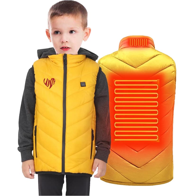 LOVZFMLL Jackets for Girls Kids USB Intelligent Constant Temperature Heated Plus Size Coat For Boys Girls Winter 2 Areas Heated Jacket Coat 8-9 Years