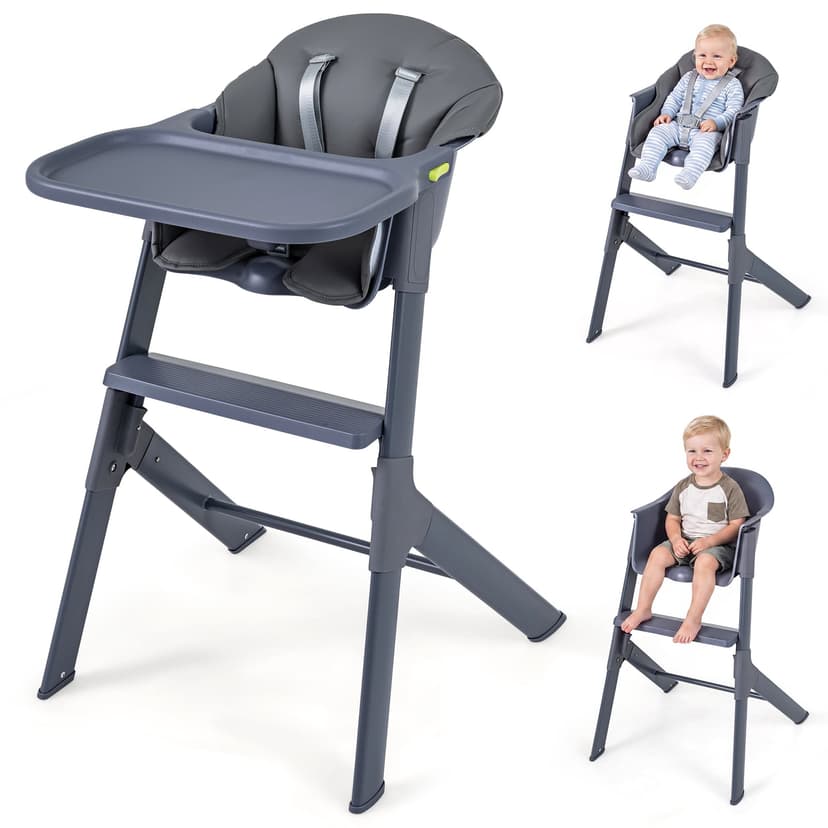 Gymax 3-in-1 Washable Baby High Chair w/Detachable & Adjustable Tray Extra Footrest