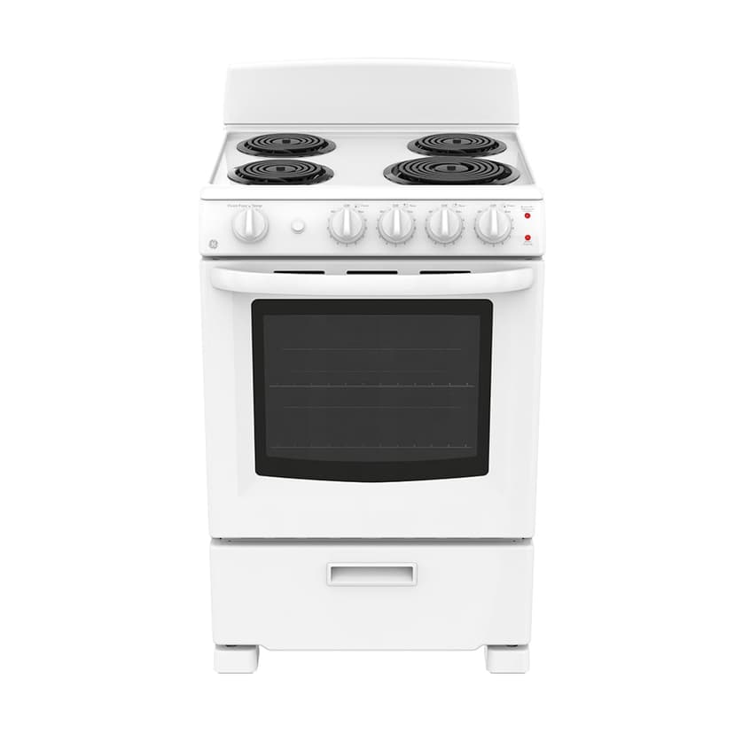 GE 24" Electric Free Standing Coil Range with Storage Drawer White - JCAS300DMWW