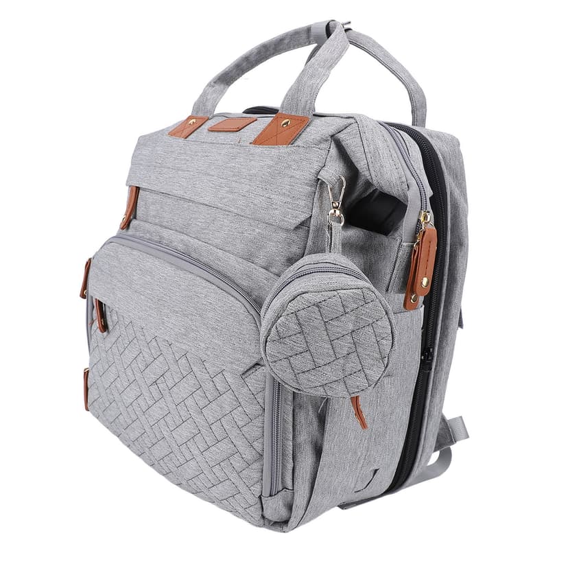 Diaper Bag Foldable Multifunctional Baby Diaper Backpack with USB Charging Port for Travel