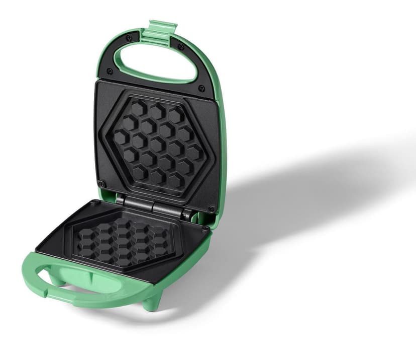 Ricardo Mini Waffle Maker, Non-Stick Plates, Quick Honeycomb Waffles, Compact Vertical Storage, Easy to Clean, 520W, Green