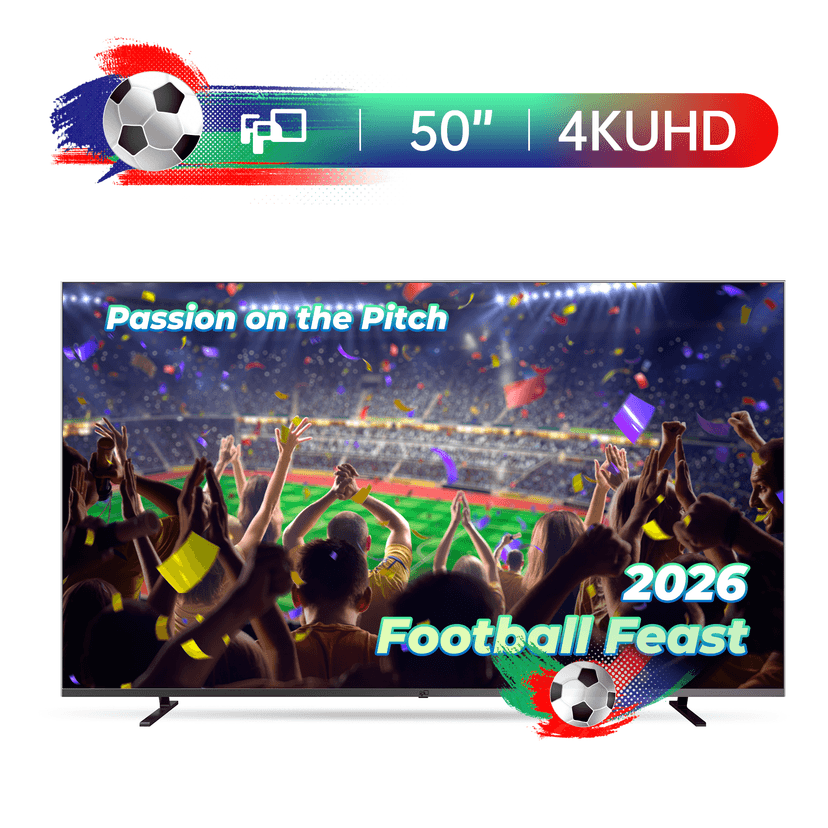 FPD 50-inch Smart TV, 4K UHD Google TV with Google Cast Built-in, Dolby Atmos, Dolby Audio, HDR10, MEMC, Google Assistant Voice Remote