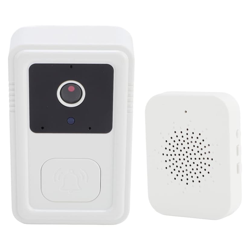 Wireless Doorbell Camera, Human Detection 2.4G WiFi Video Doorbell 500mAh Battery for Office White