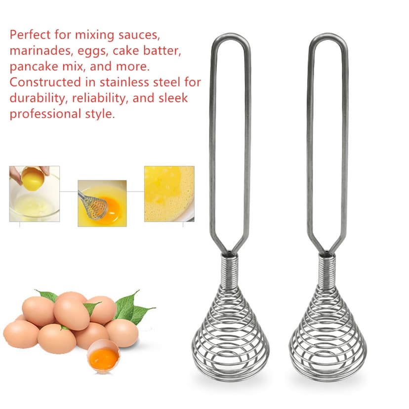 EGNMCR Hand Mixer Mixer Grinder Stainless Steel Rotating Hand Press Whisk Whip Beater Tools Press Whisk
