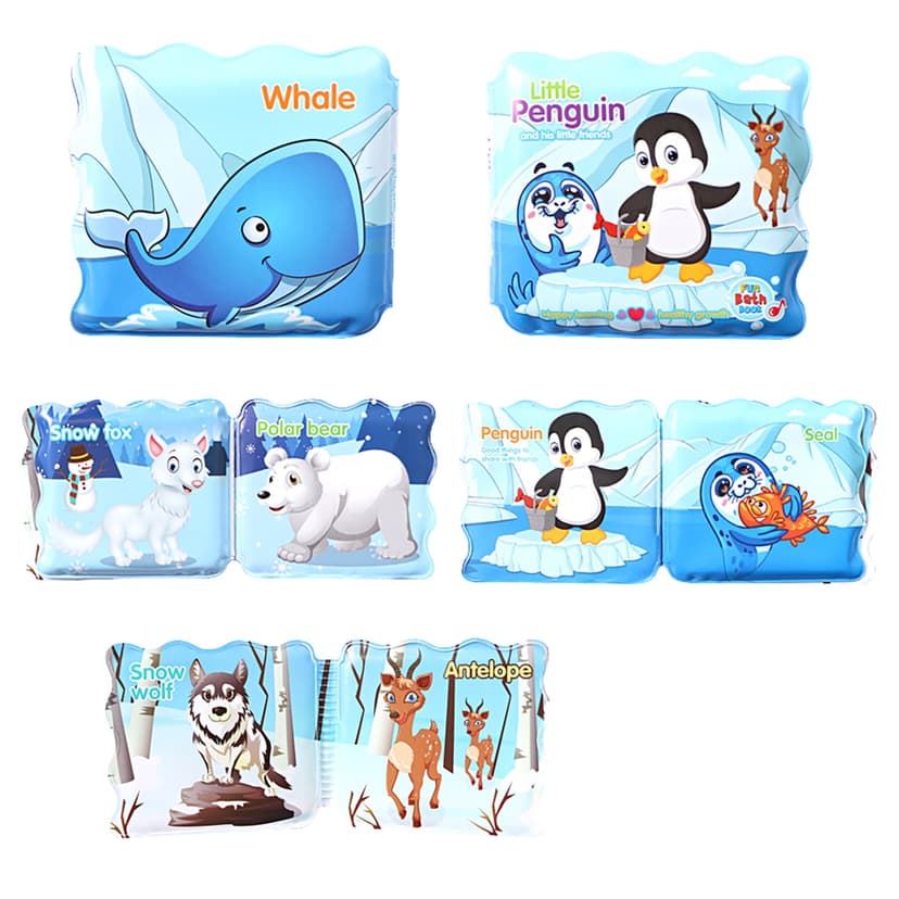 Soft Baby Bath Book Educational Toy Bath Book + Coated Baby Bathtub Ring Seat Toddler Boy Baby Bath Stuff Boys Automatic Sprinkler Co Baby Bath Seats for Boys Baby Bathtubs for with Shower Toddler
