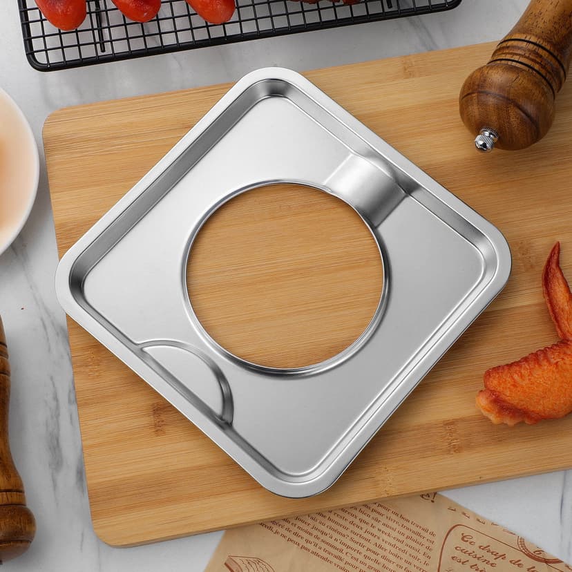 Minkissy 4Set Square Gas Range Drip Pan for Oil Splatter Prevention 11.8x11.8x0.5in