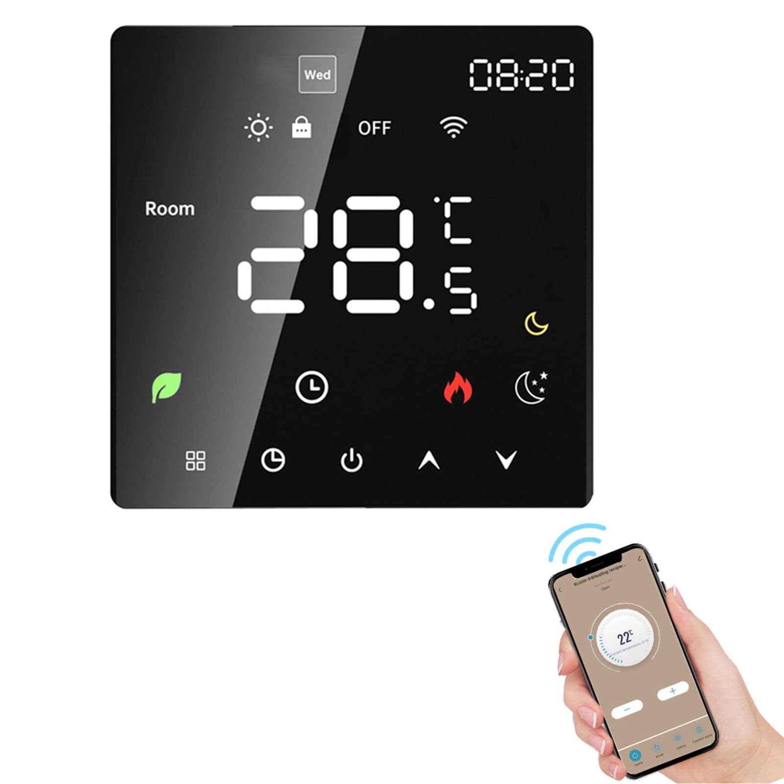 Smart Thermostat, Smart Thermostats For Home, ProgrammableThermostat For House with Touchscreen For Wall Mounting