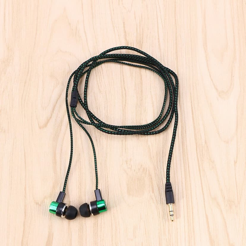 OUNONA Earphone Ear Bud Wired Noise Cancelling Green 1Set