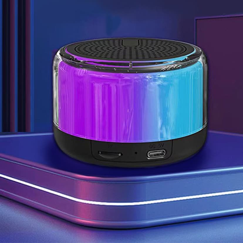 Cagogo under $5 Bluetooth Speaker, Bluetooth Speaker with Night Light,Portable Wireless Speaker,Teen Gift Cool Audio Speaker,Outdoor Portable Bluetooth Audio,LED Colorful Mood Light Speaker