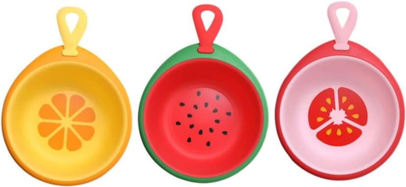 3-Pack Washbasin - Fruit-Themed Bath Bowls for Newborns, Sturdy Multi-Use Cartoon Design Basin for Bathing, Laundry & Play