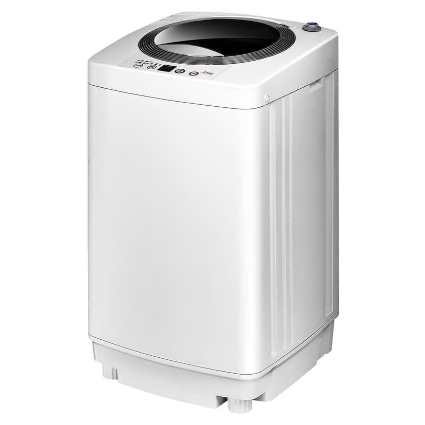 Giantex Portable Washing Machine, 2-in-1 Full-Automatic Wash & Dry, 8 lbs Capacity Laundry Washer w/5 Programs, 3 Water Levels & Drain Pump, Compact Cloth Washer Spinner