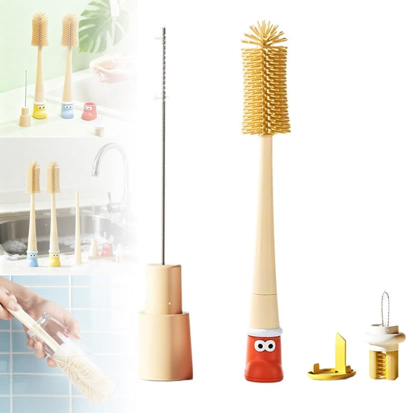 360 Flexible Silicone Bottle Brush 5 In 1 Function Cleaning Tool For Narrow Mouthed Portable Cups And Lids