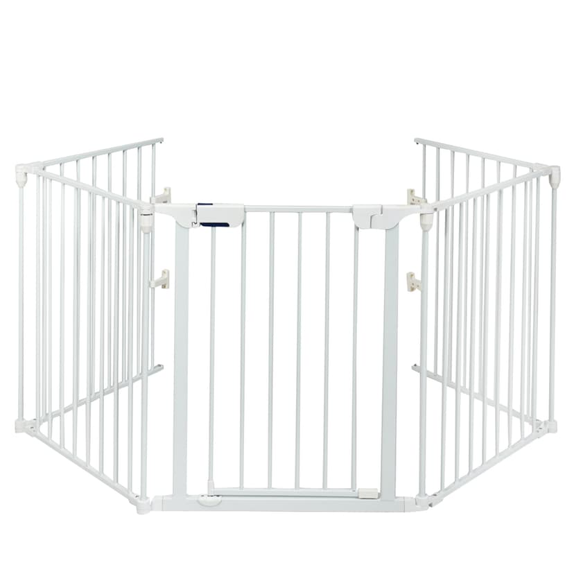 Costway Fireplace Fence Safety Fence Hearth Gate BBQ Metal Fire Gate Pet White