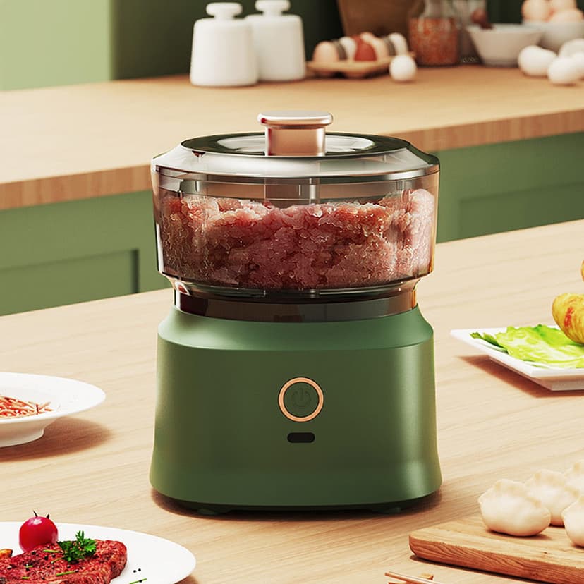 Aqestyerly Mini Garlic Chopper Portable Food Processor USB Charging Vegetable Masher for Onion Meat Garlic Kitchen Mincing Tool