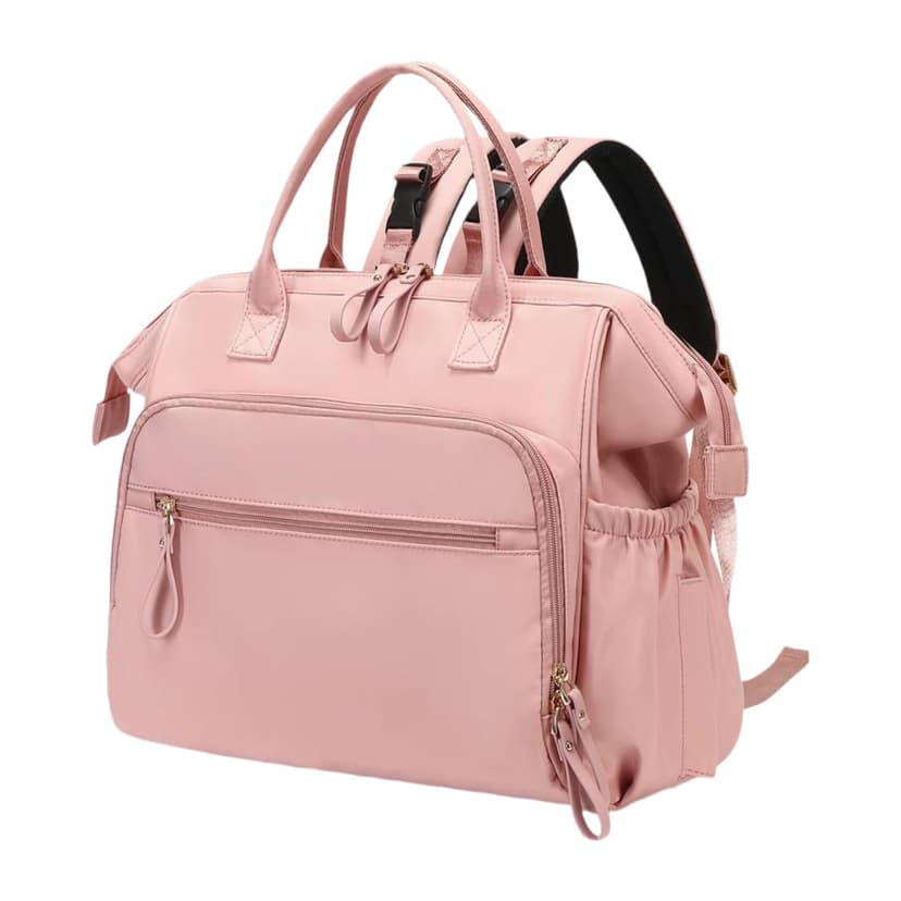 BELOVING Baby Diaper Bag Mommy Tote for Boys Girls Multifunctional Travel Diaper Tote Pink