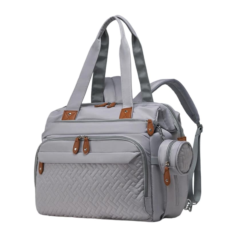 HILABEE Baby Travel Bag Pacifier Case with Stroller Straps Women Diaper Bag Backpack Gray
