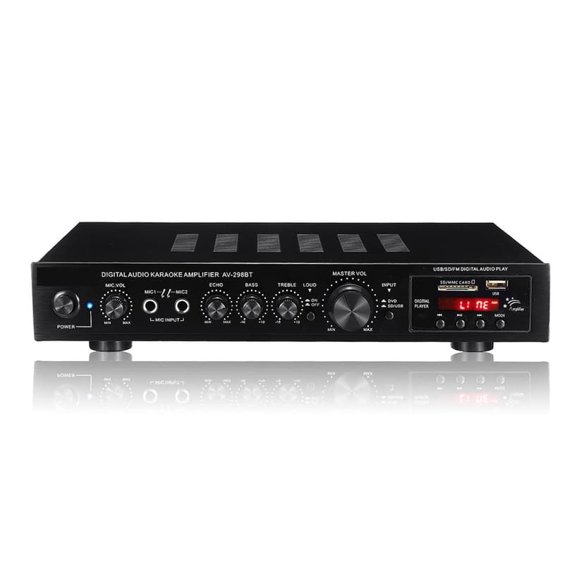 Digital Amplifier 2000W Stereo LED USB AV Power Surround High Resolution Amplificador Player Subwoofer ,Bluetooth 5.0