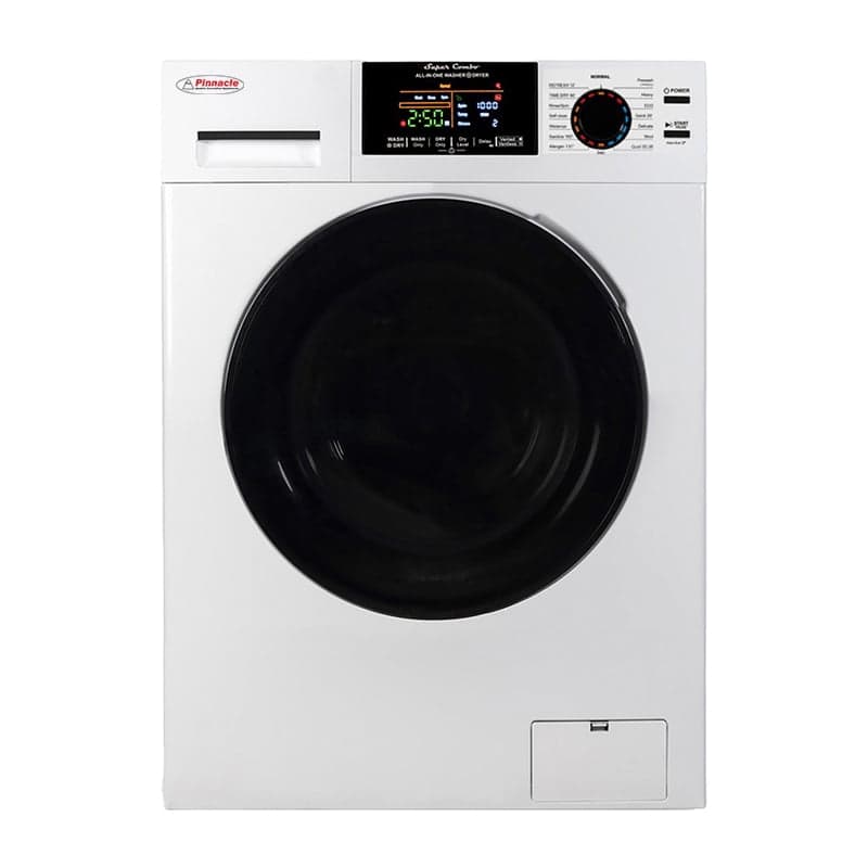 Pinnacle Appliances Clothes Washer/Dryer Combo Unit 21 - 5500 W Clothes Washer/Dryer Combo Unit; Front Load; White; Stainless Steel Drum; 18 Pounds Maximum Load Capacity; 10 Wash Cycle