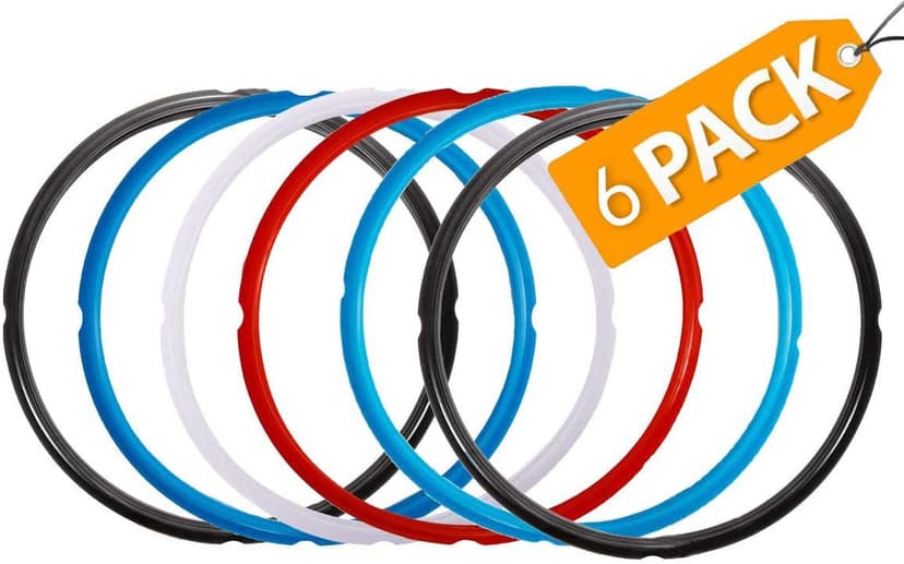 6 Pcs Instant Pot Sealing Rings 6 Quart Instant Pot's Sealing Ring for 6 qt 5qt Pot Instant Pot Accessories Fits IP-DUO60 IP-LUX60 IP-DUO50 IP-LUX50 Smart-60 IP-CSG60 and IP-CSG50