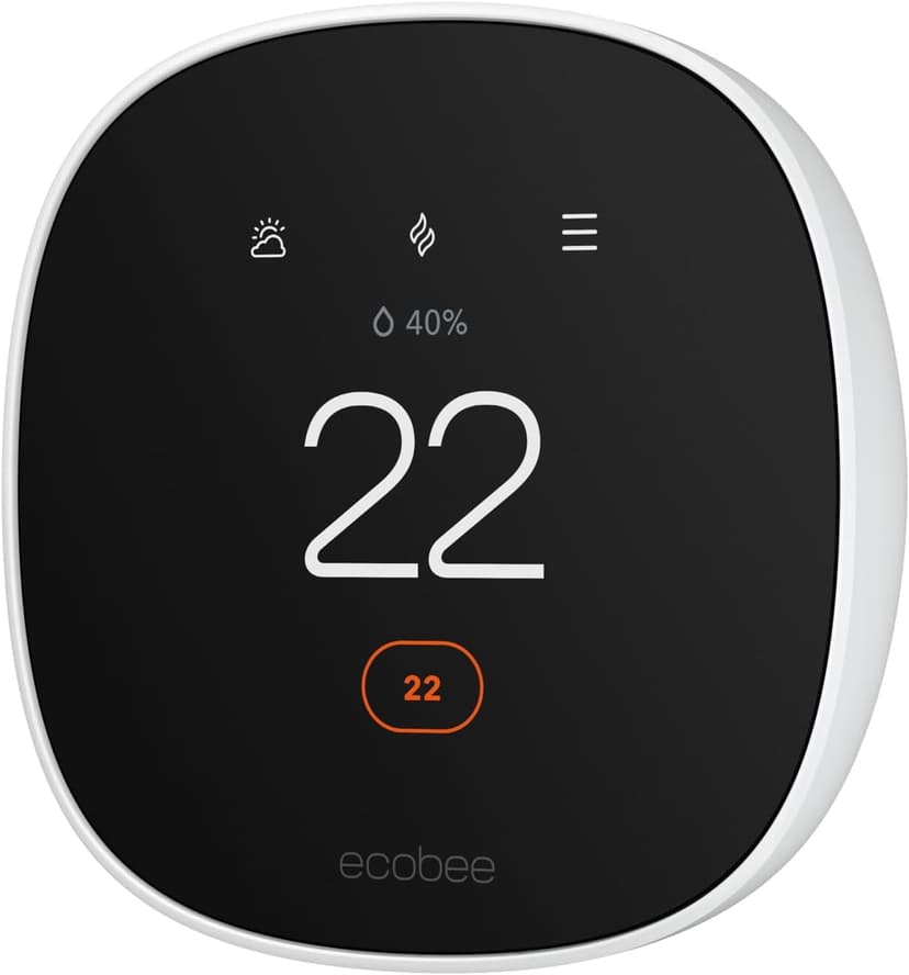 ecobee Smart Thermostat Essential - Energy Star Certified programmable Wi-Fi Thermostat - Works with Siri, Alexa, and Google Assistant