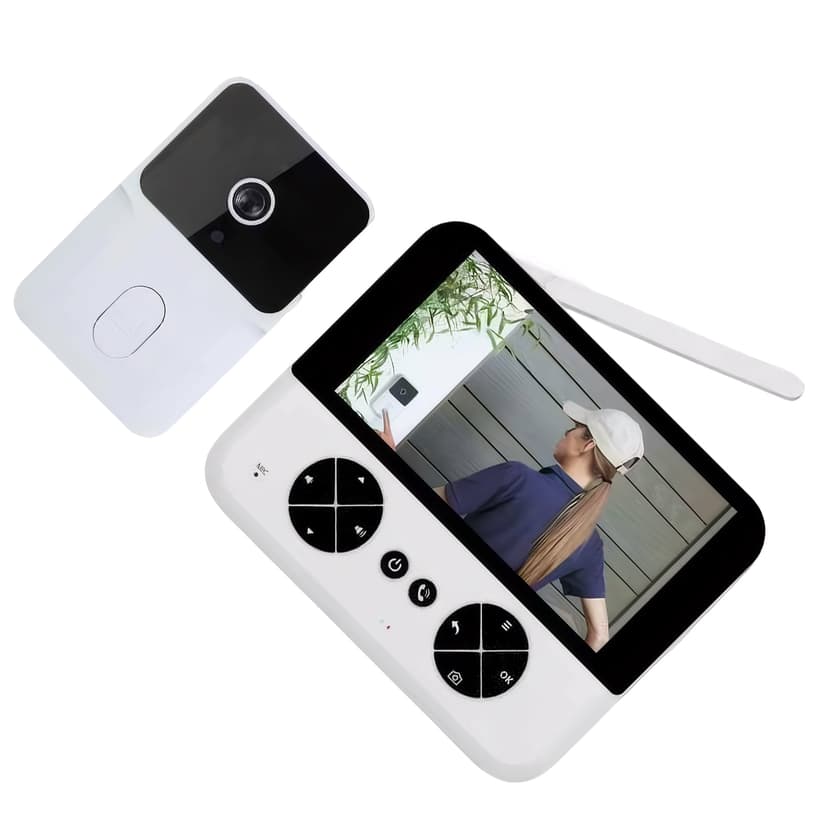 Maytalsory Intelligent Visual Wifi Video Intercom Door Peephole Camera Doorbell With Camera Wifi Wireless white