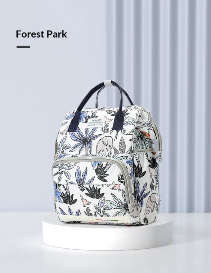 Large Capacity Multi-function Diaper Bag Backpack, Lightweight Baby Bag with Independent Insulated Bottle Pocket, Multi-compartment Organization for Mom & Baby Travel, City Impression Style
