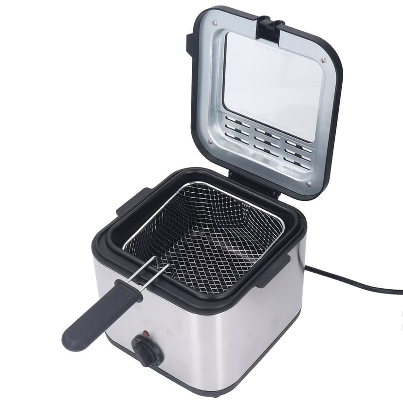 Deep Fryer, 2.5 L 1000W Fast Heat Up Electric Deep Fryer Adjustable Temperature Easy to Clean Immersion Deep Fryer with Removable Basket Cord and Cool Touch Handle