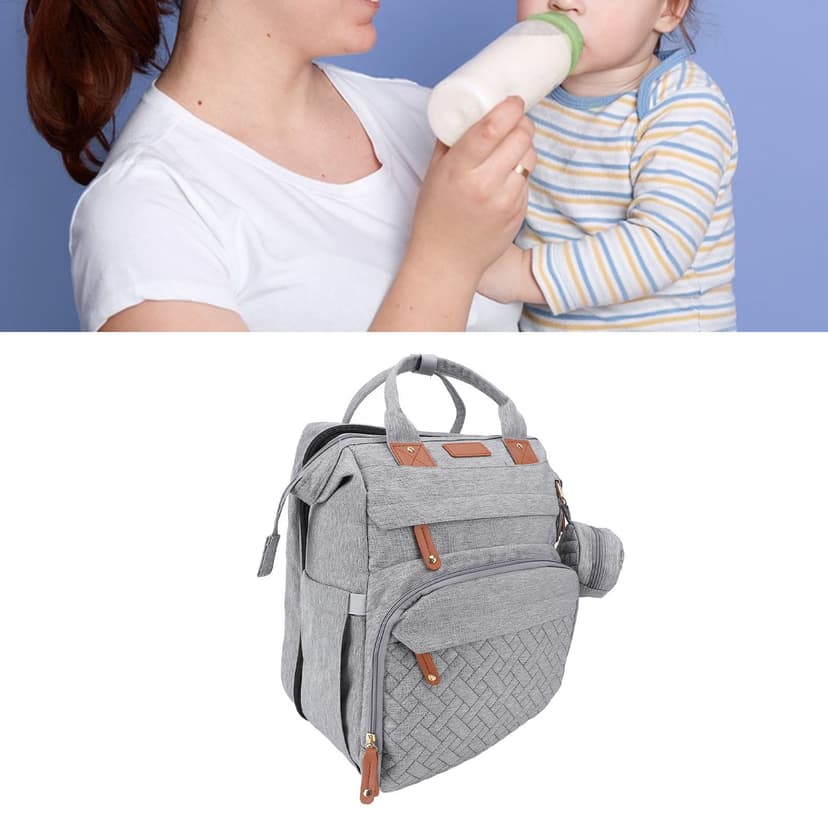 Diaper Bag Foldable Multifunctional Baby Diaper Backpack with USB Charging Port for Travel