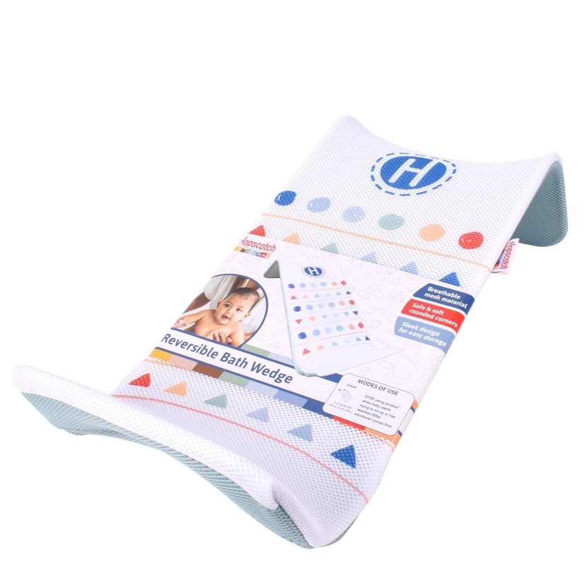 Hopscotch Lane Reversible Bath Wedge - White & Green Mesh Infant Bath Seat, Unisex, Ages 3-6 Months