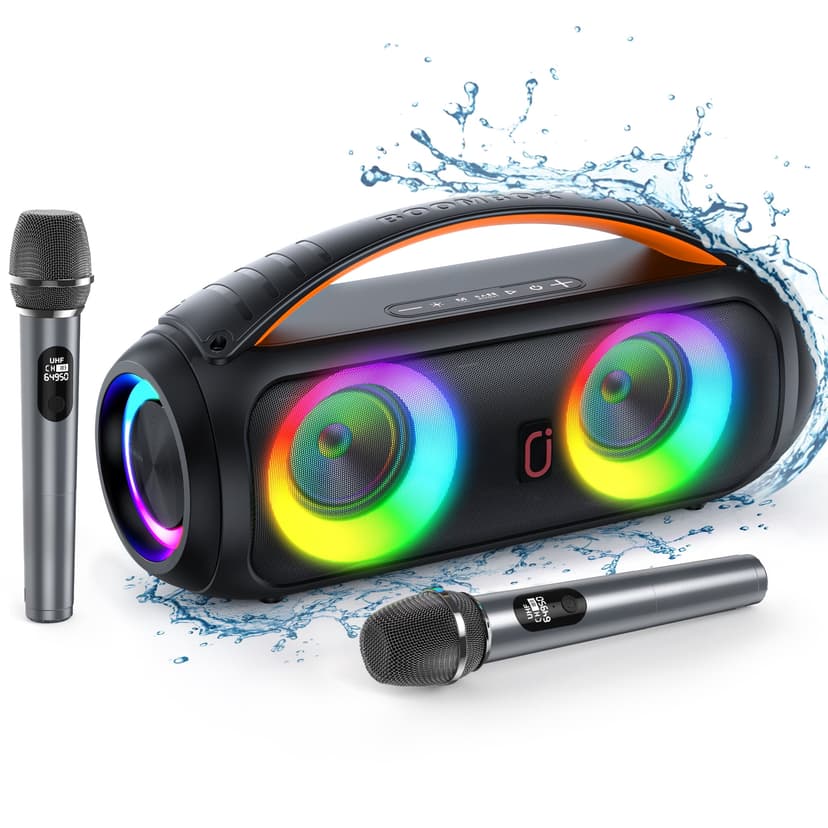 JYX Bluetooth Speaker, Portable Speaker with 2 Microphones, Party Speaker Boombox , IPX5 Waterproof