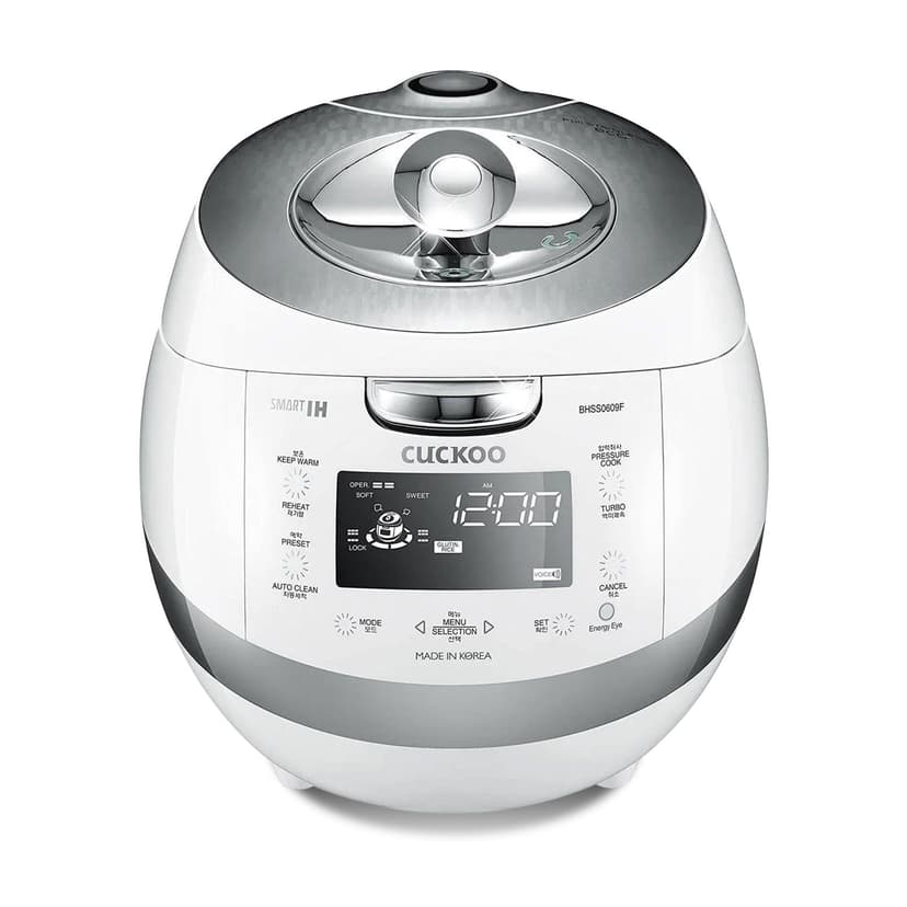 CUCKOO CRP-BHSS0609F | 6-Cup (Uncooked) Induction Heating Pressure Rice Cooker | 16 Menu Options, Made in Korea | White