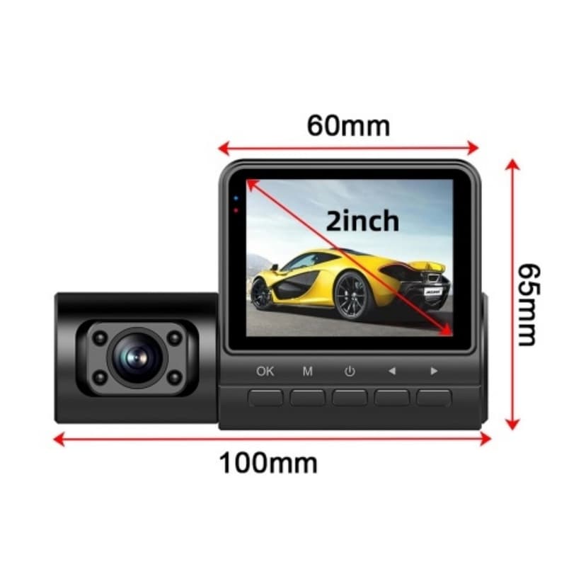 Dash Cam Front and Rear,Hd Car Recorder 1080P Camera Microphone Infrared Night Vision Cameras Dash Cam 2In Clear Car Rearview Mirror Car Video Recording Camcorder,Dash Camera for Cars